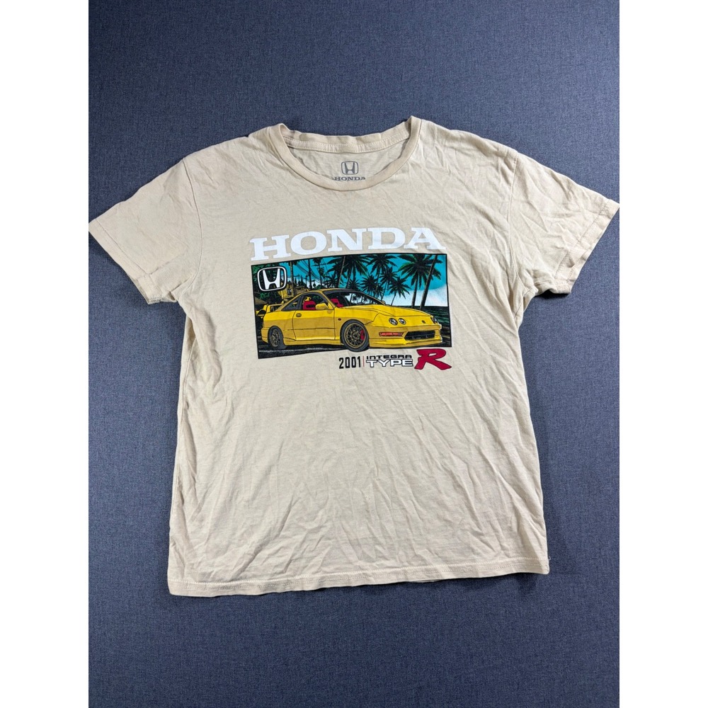 Honda 2001 Integra Type R Graphic T-Shirt Kids Medium Tan Cotton Tee